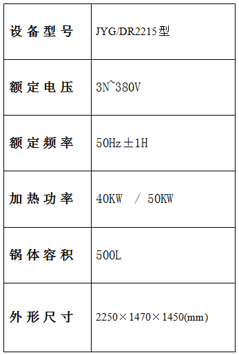 自動炒菜機(jī)設(shè)備參數(shù)